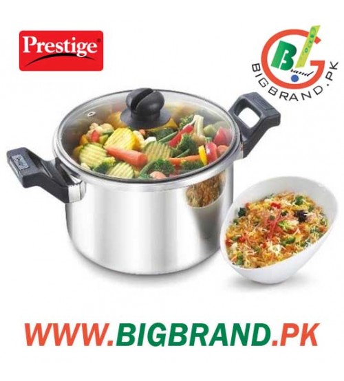 Prestige Clip on Stainless Steel 5 Liter Pressure Cookware with Glass Lid Ladle Holder